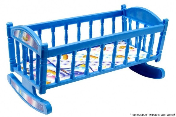 Іграшкові меблі для ляльок MToys S0013 Blue для ляльок Барбі ліжечко-гойдалка