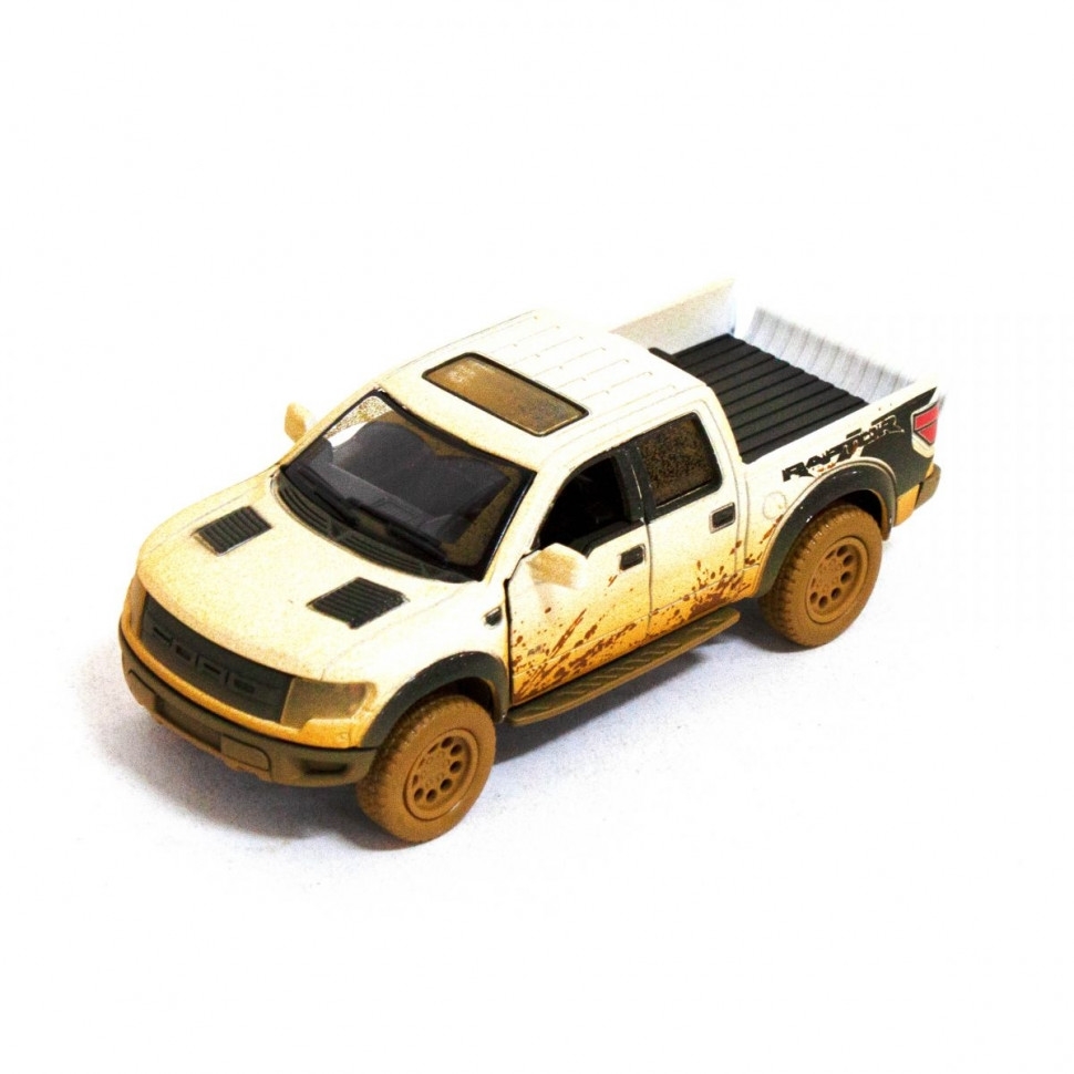 Модель автомобіля Kinsmart Ford F-150 SVT Raptor-Supercrew Muddy KT5365WY Gold інерційна
