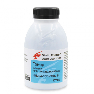 Принтерний тонер SCC HP CLJP M252/M254/M452 50г Cyan (HM254-50B-COS-P) фасовка