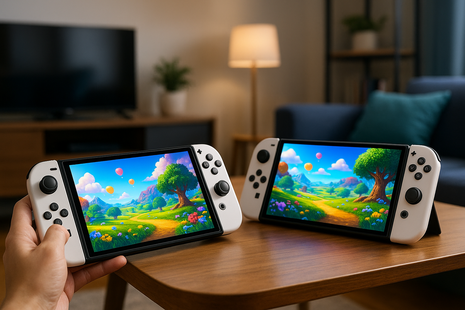 NINTENDO　SWITCH Портативна ігрова приставка Nintendo Switch with Neon Blue