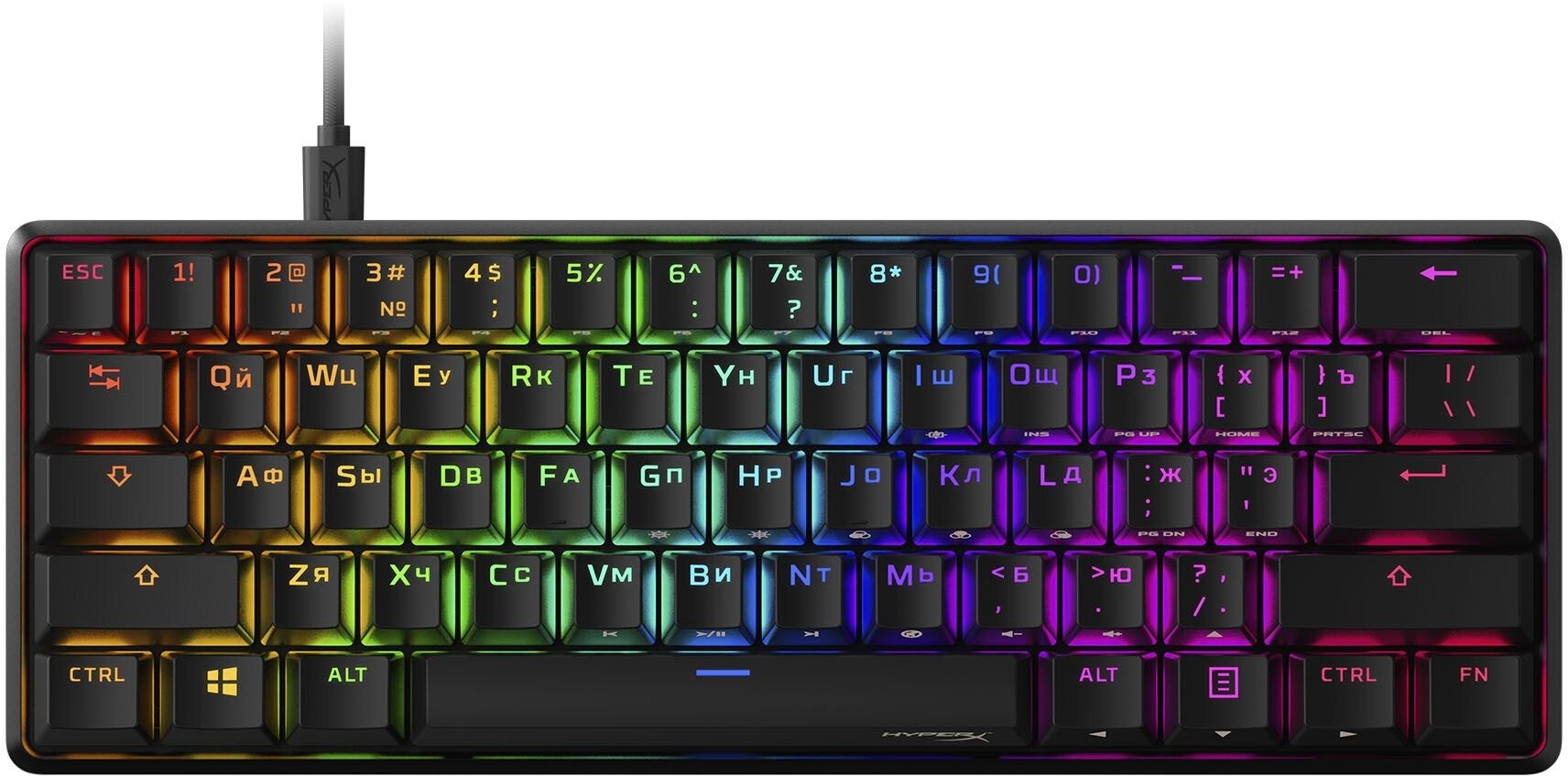 Клавіатура HyperX Alloy Origins 60 Black (HKBO1S-RB-RU/G)