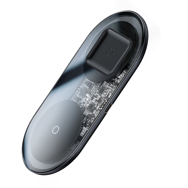 Бездротовий зарядний пристрій Baseus (WXJK-A01) Black Simple 18W 2 in 1 Crystal Baseus - купити в Україні