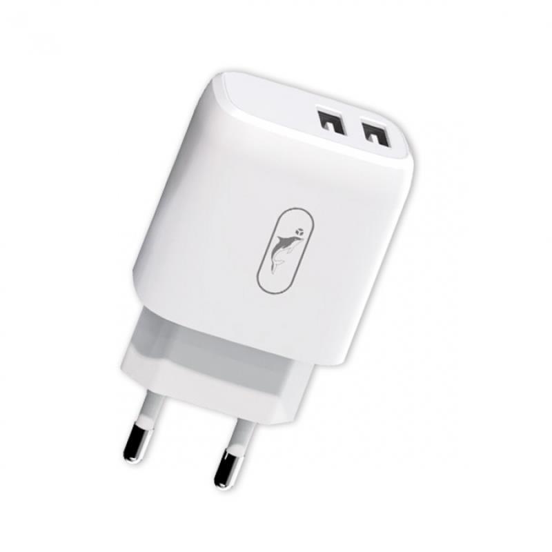 Адаптер живлення для телефона SkyDolphin SC22EB White (2USB, 2.1A (MZP-000161))