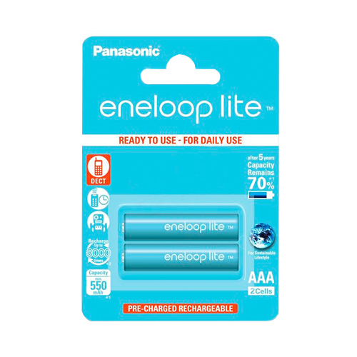 

Акумулятор AAA 550mAh Panasonic Eneloop Lite Ni-MH блістер (2шт, BK-4LCCE