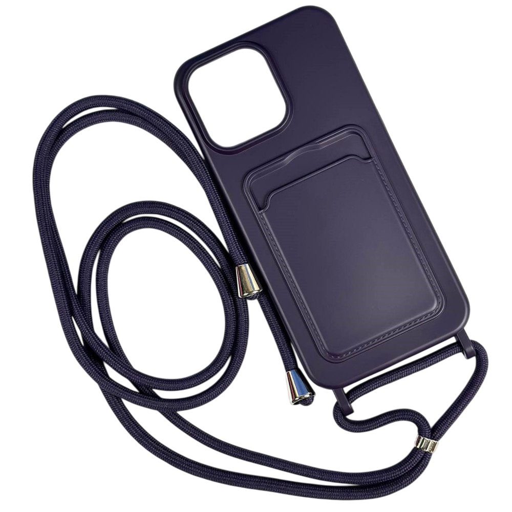 Чохол-накладка Infinity Colorful Pocket Strap with strap для iPhone 16 Pro Violet