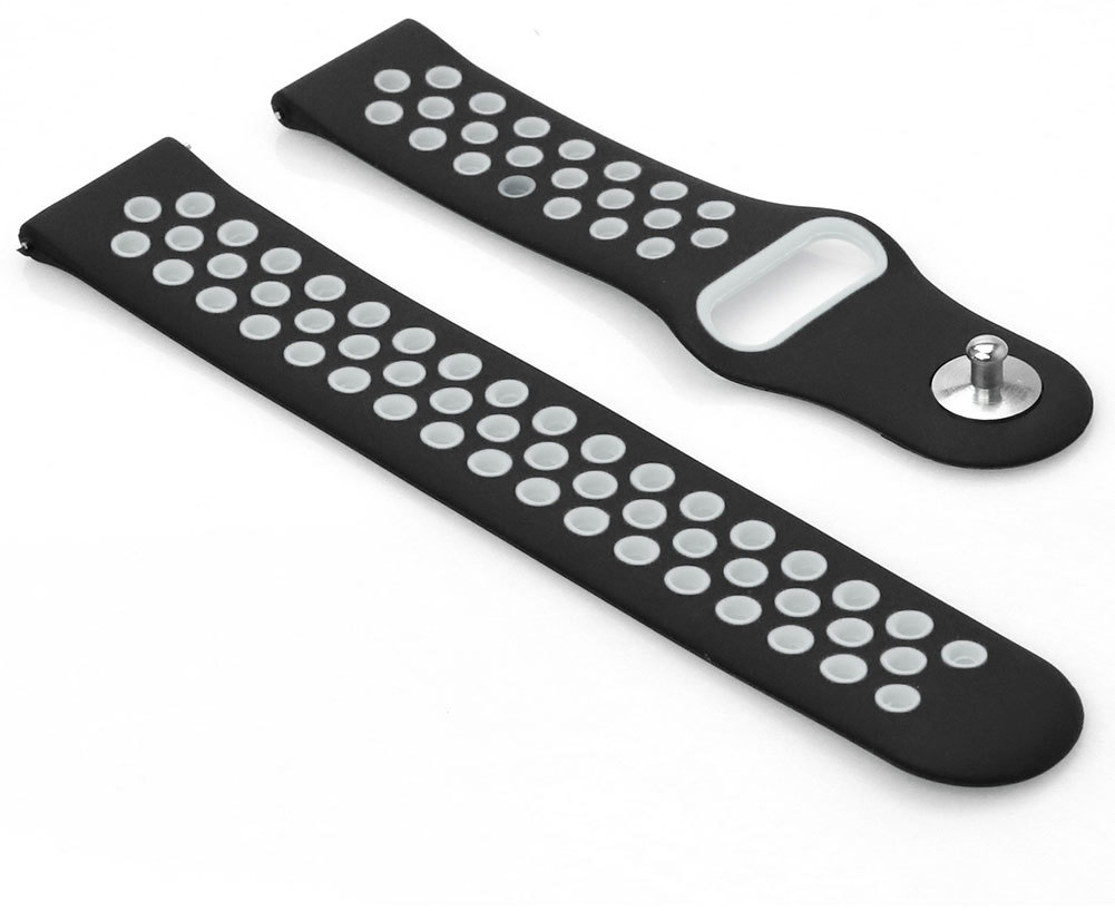 Ремінець для смарт-годинника BeCover Becover Vents Style для Amazfit Stratos 1/2/2S/3/GTR 2/GTR 47mm/GTR Lite 47mm/Nexo/Pace Bla Black White BeCover - купити в Україні