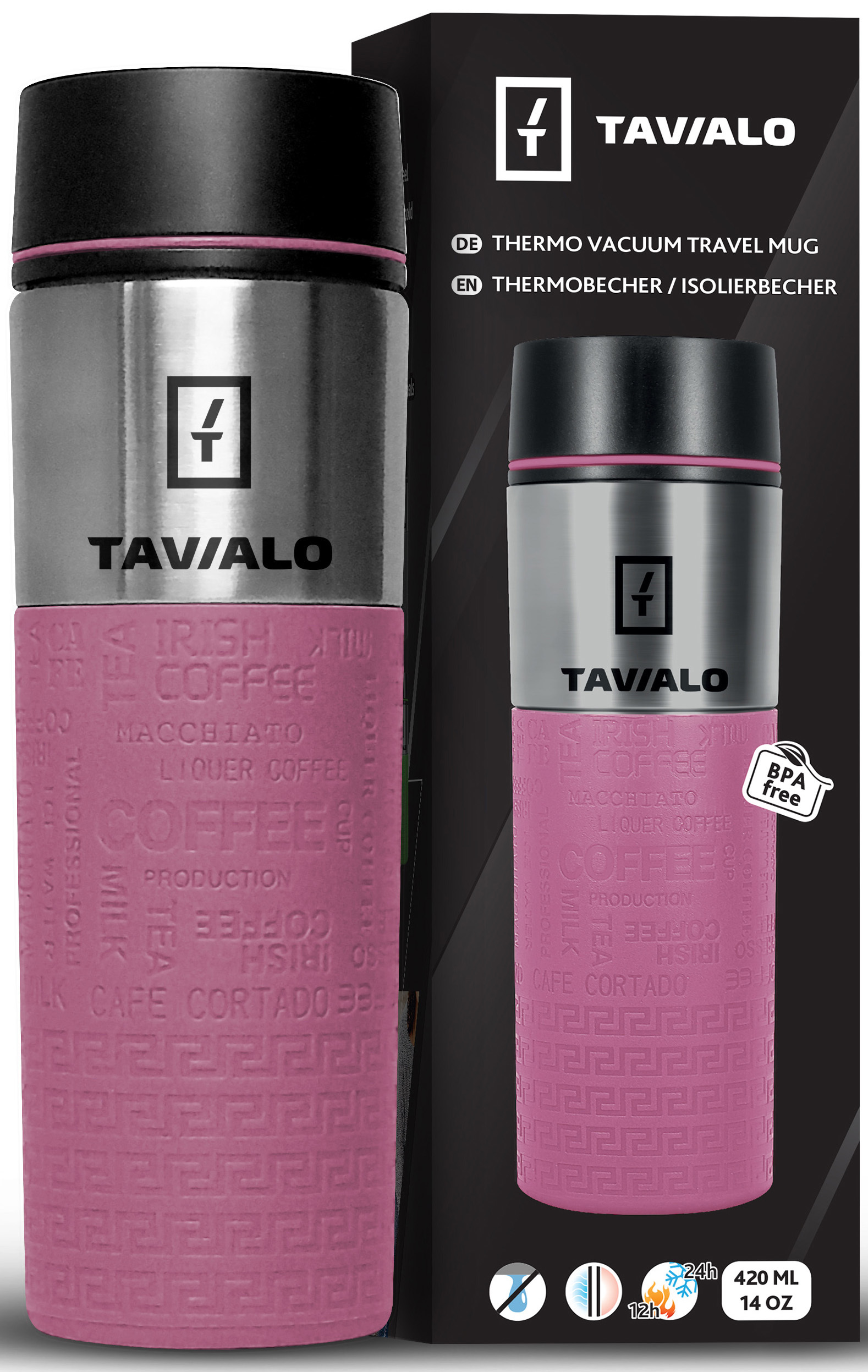 Термочашка Tavialo 190420111 Pink 2 ущільнювальних кільця 420 мл