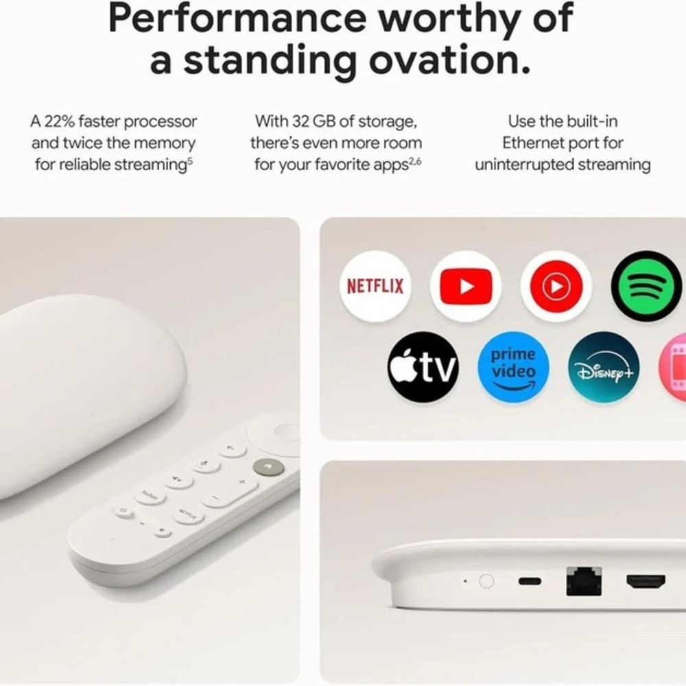 Google TV Streamer 4K ☆新品同様☆ Медіаплеєр Google TV Streamer 4K Porcelain купити, ціна та відгуки