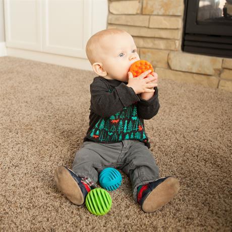 Брязкальце Fat Brain Toys Sensory Rollers F161ML Прорізувач кулі 3 шт