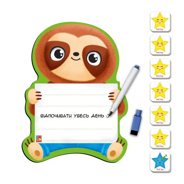 Магнітна дошка Vladi Toys VT3601-22 Ліновець з маркером укр.