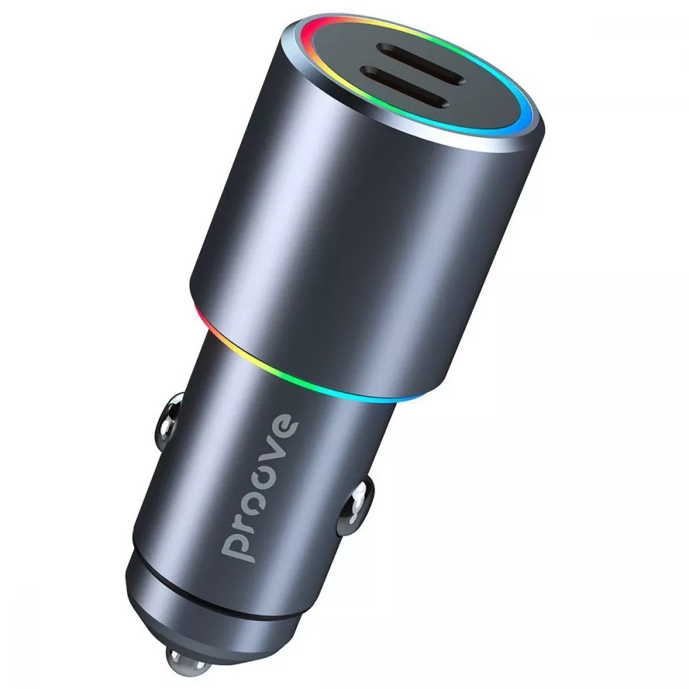 Автомобільний адаптер для телефона Proove Double Energy 50W Metal Gray (60073) Proove - купити в Україні
