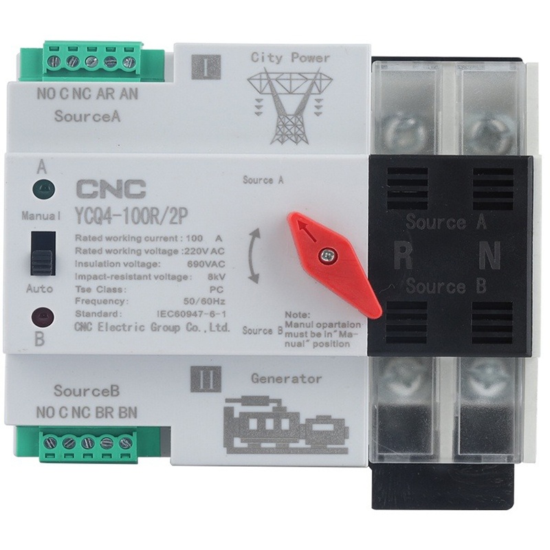 Автоматичний вимикач CNC YCQ4-100R/2P (NV822454)
