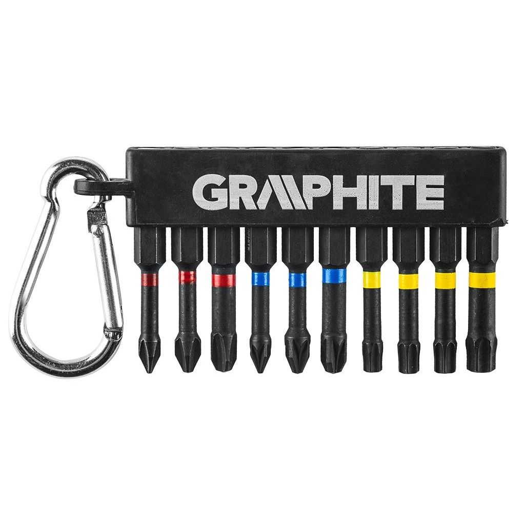 Набір біт для викруток GRAPHITE 56H562 ударних 10 шт. GRAPHITE - купити в Україні