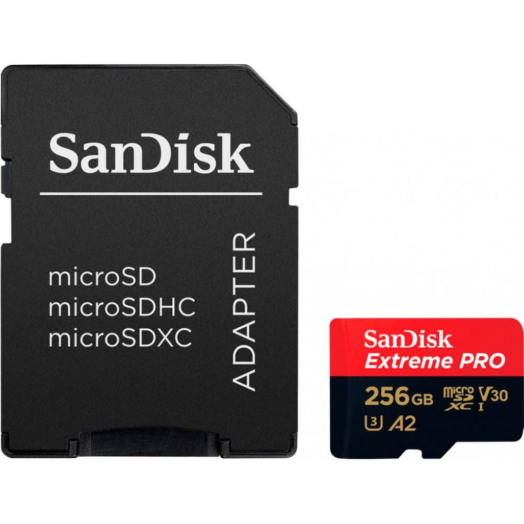 Карта памяті SanDisk 256GB microSDXC C10 UHS-I U3 R200/W140MB/s Extreme SDSQXCD-256G-GN6MA