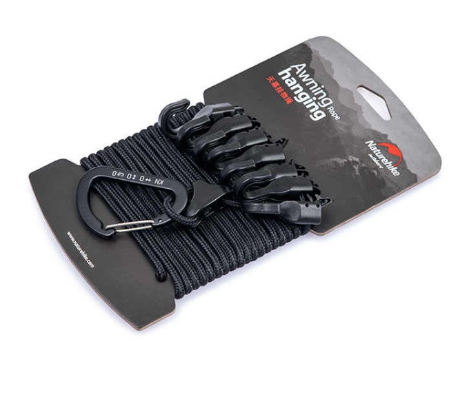 Карабін туристичний Naturehike NH19PJ040 Dark Gray багатофункціональна підвісна мотузка