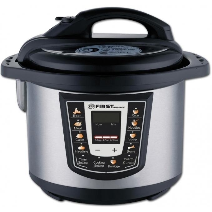 Мультиварка First FA-5130 Black Silver 1000W, електронне управління, чаша 6 л, дисплей, п
