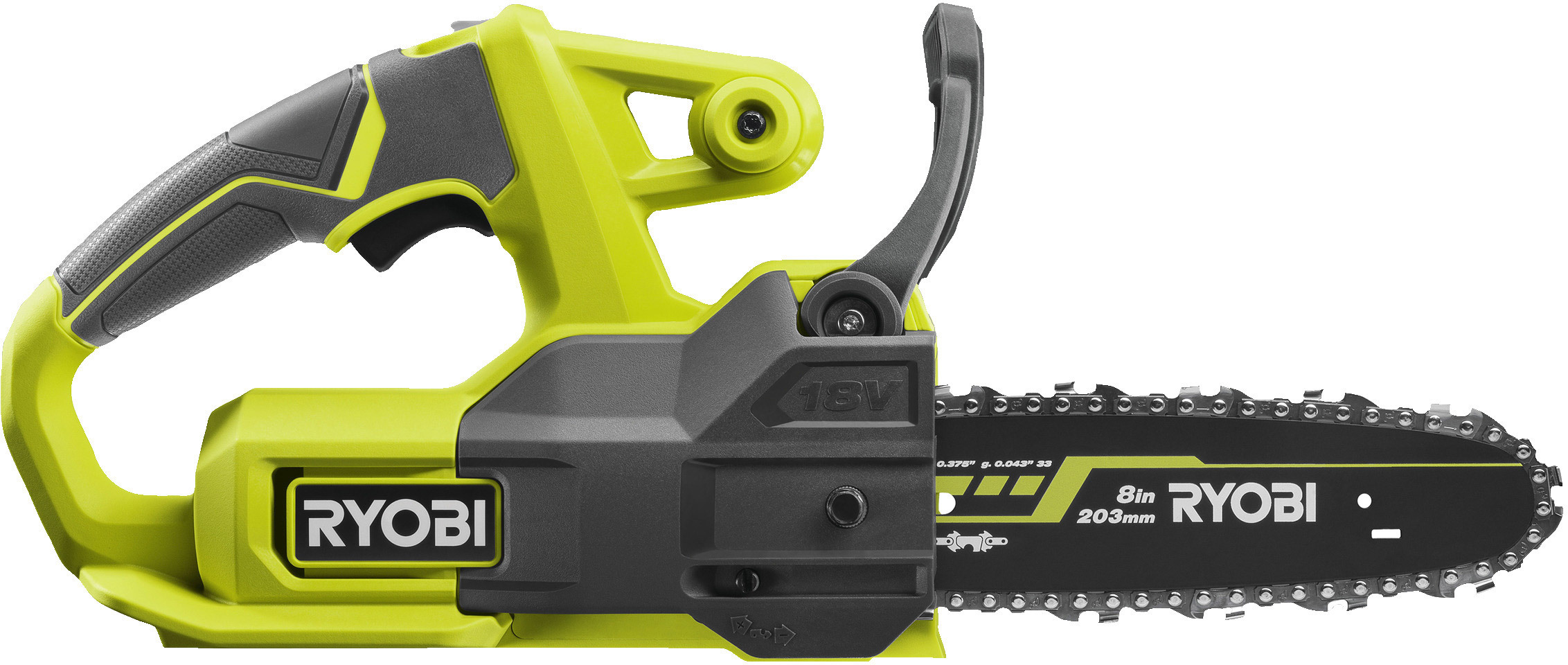 Ланцюгова пила Ryobi RY18CS20A-0 акумуляторна, 18В, шина 20 см, ONE+