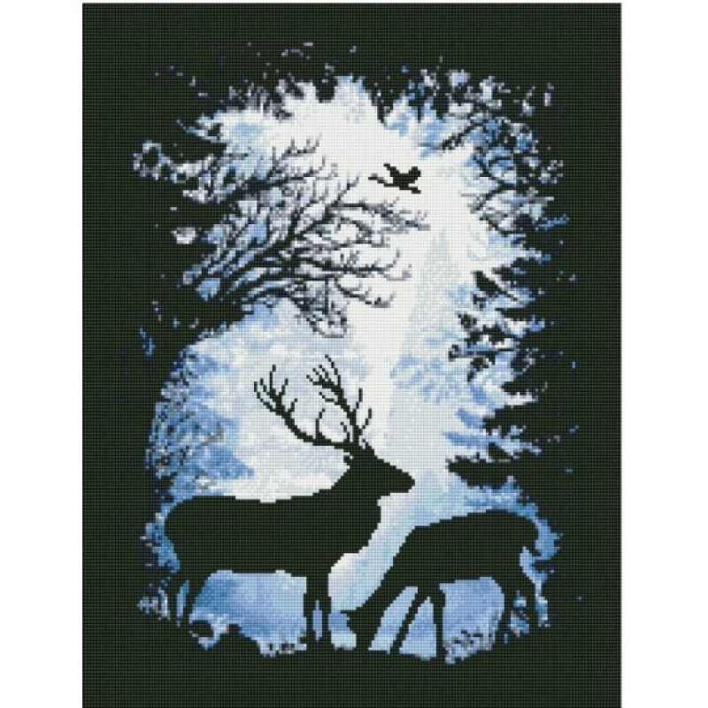 Алмазна мозаїка STRATEG HA0008 Пара оленів 50х60см