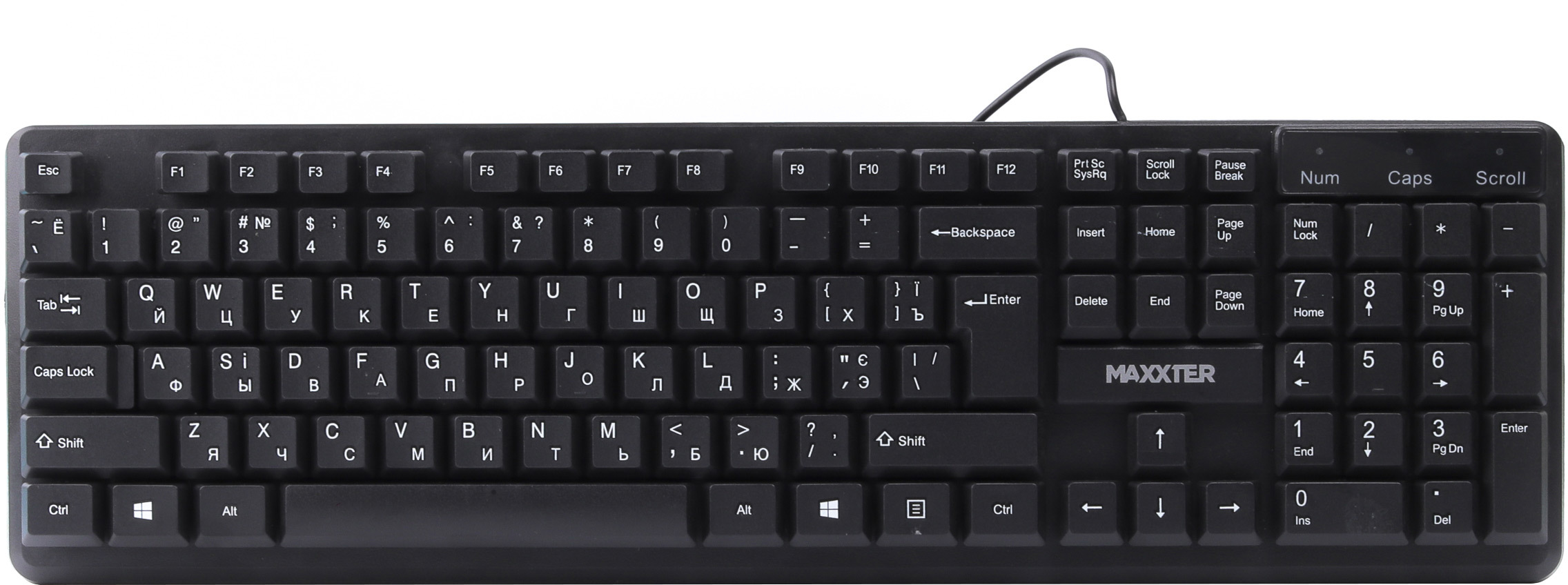 Клавіатура Maxxter KBM-U01-UA Black USB (ENG/UKR/RU)