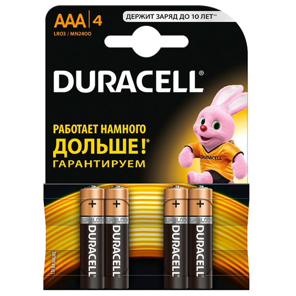 

Батарейка AAA Duracell LR03 MN2400 блістер (4шт, AAA bat Alkaline 8шт Basic