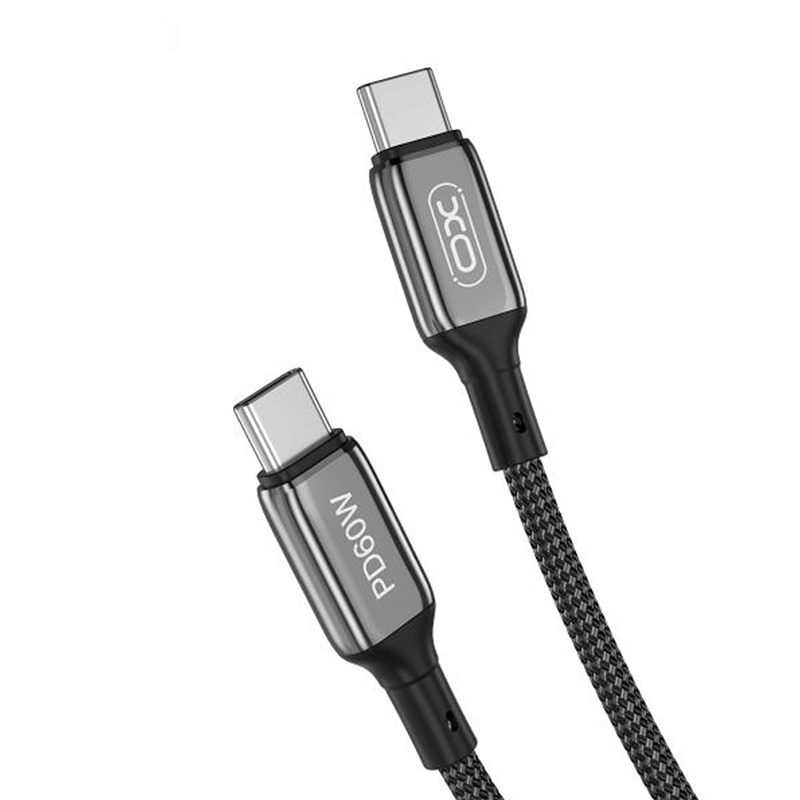 Дата-кабель XO NB-Q180B Type-C to Type-C (3A-60W-1M) Black XO - купити в Україні