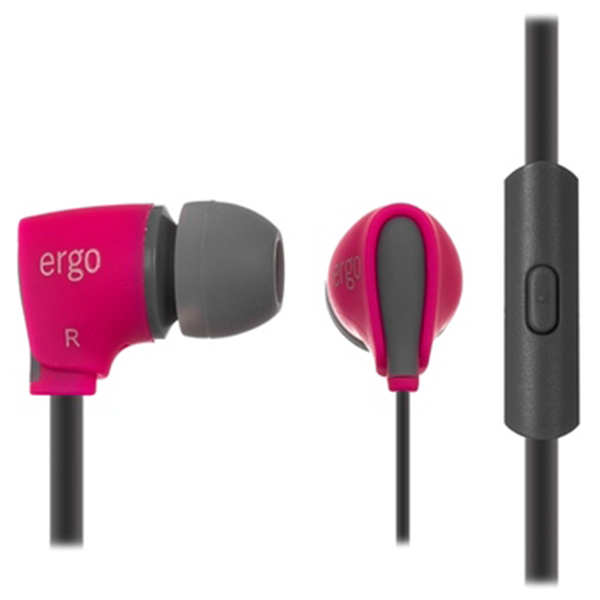 

Навушники вакуумні провідні з мікрофоном Ergo VM-110 Pink, VM-110