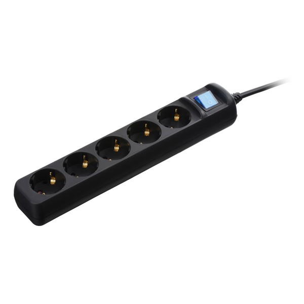 Мережевий фільтр 2E 2E-U05ES15M5BK Black 5 євро розеток 5 м