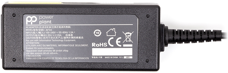 Блок живлення для ноутбука PowerPlant IB45HSPE Black LENOVO 20 В 45 Вт 2.25 A USB