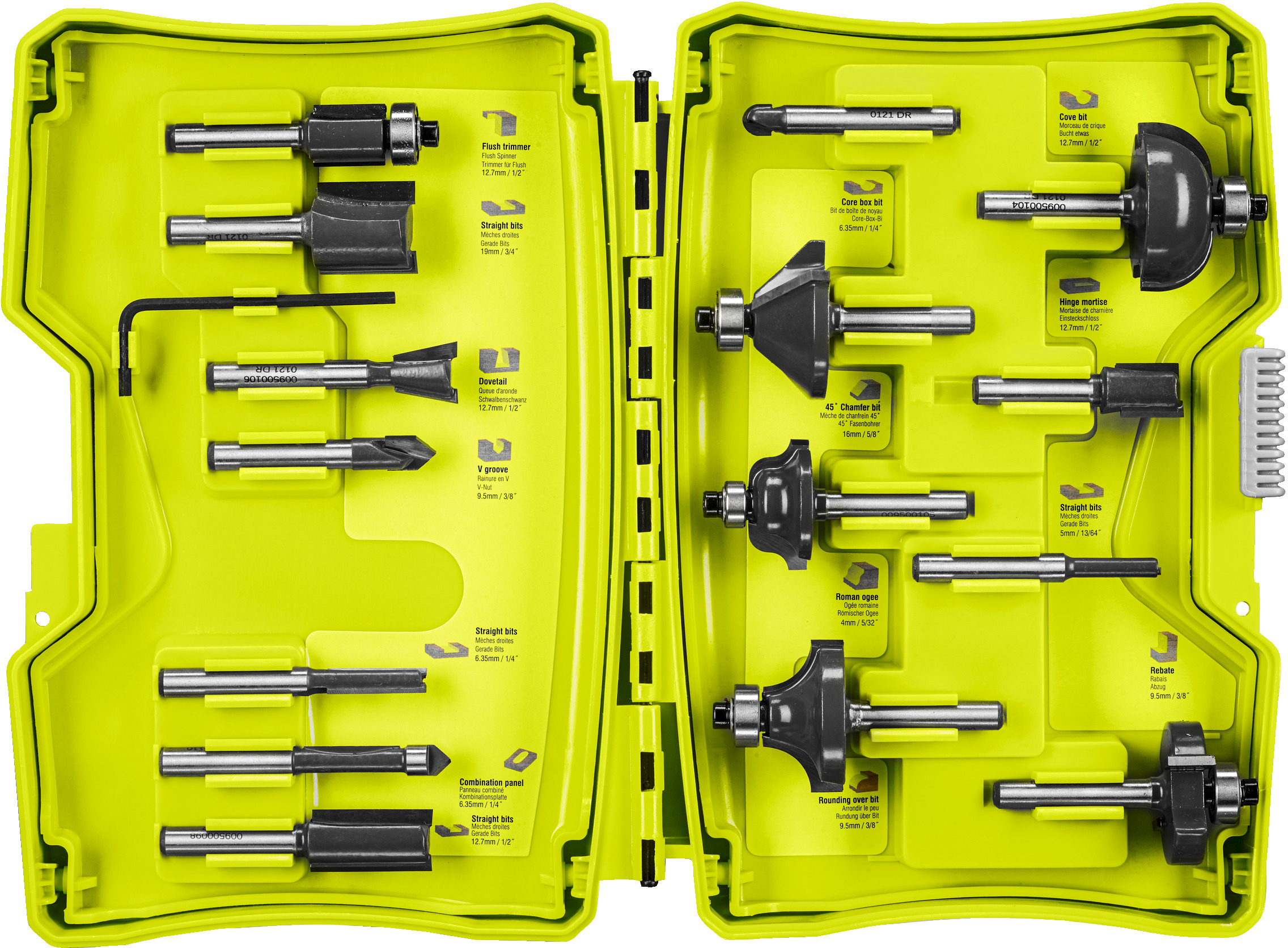 Набір фрез Ryobi RAKRBS15 Silver хвостовик 6 мм 15 шт (5132005352) Ryobi - купити в Україні