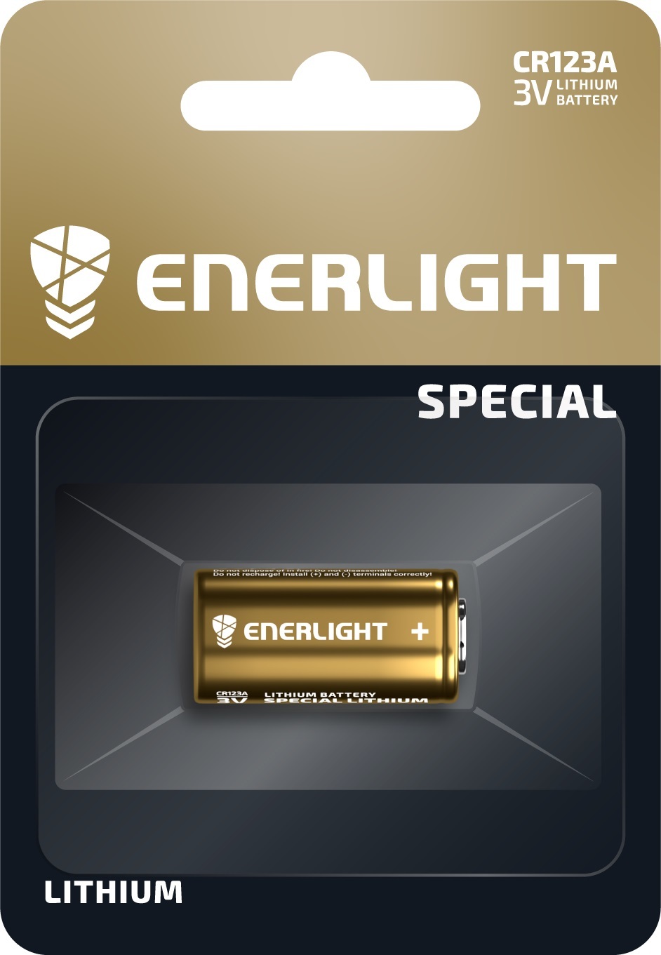 Батарейка Enerlight Lithium CR 123A Golden 1 шт