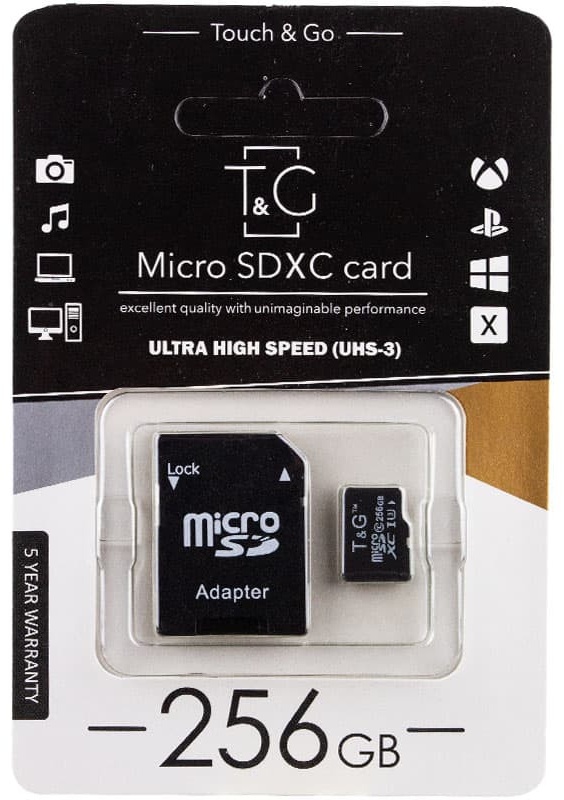 Карта памяті T&amp;G microSDXC (UHS-3) 256 GB class 10 Black