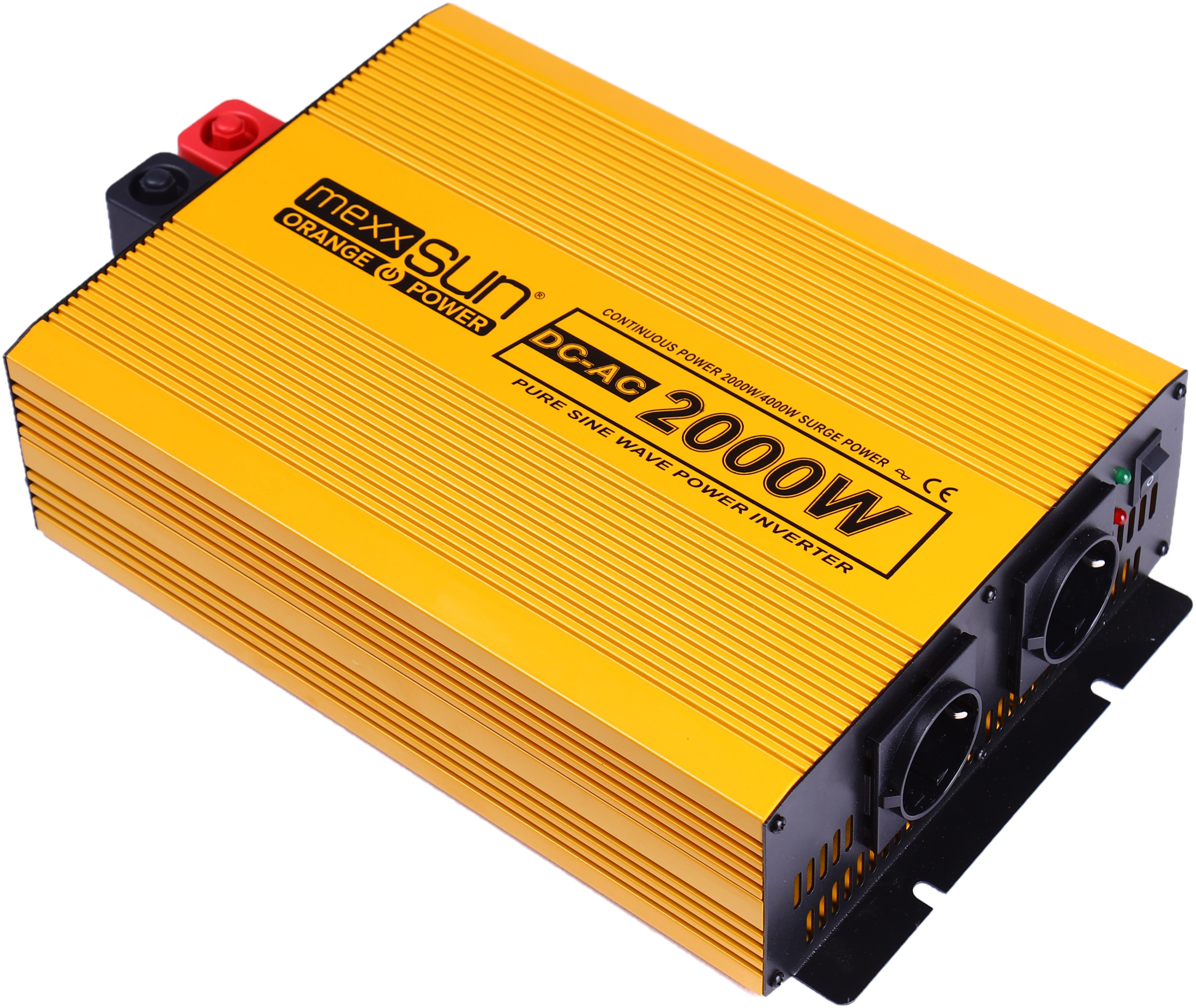 Інвертор напруги Mexxsun MXSPSW-2000 12V з правильною синусоїдою, 2 універсальні розетки, к