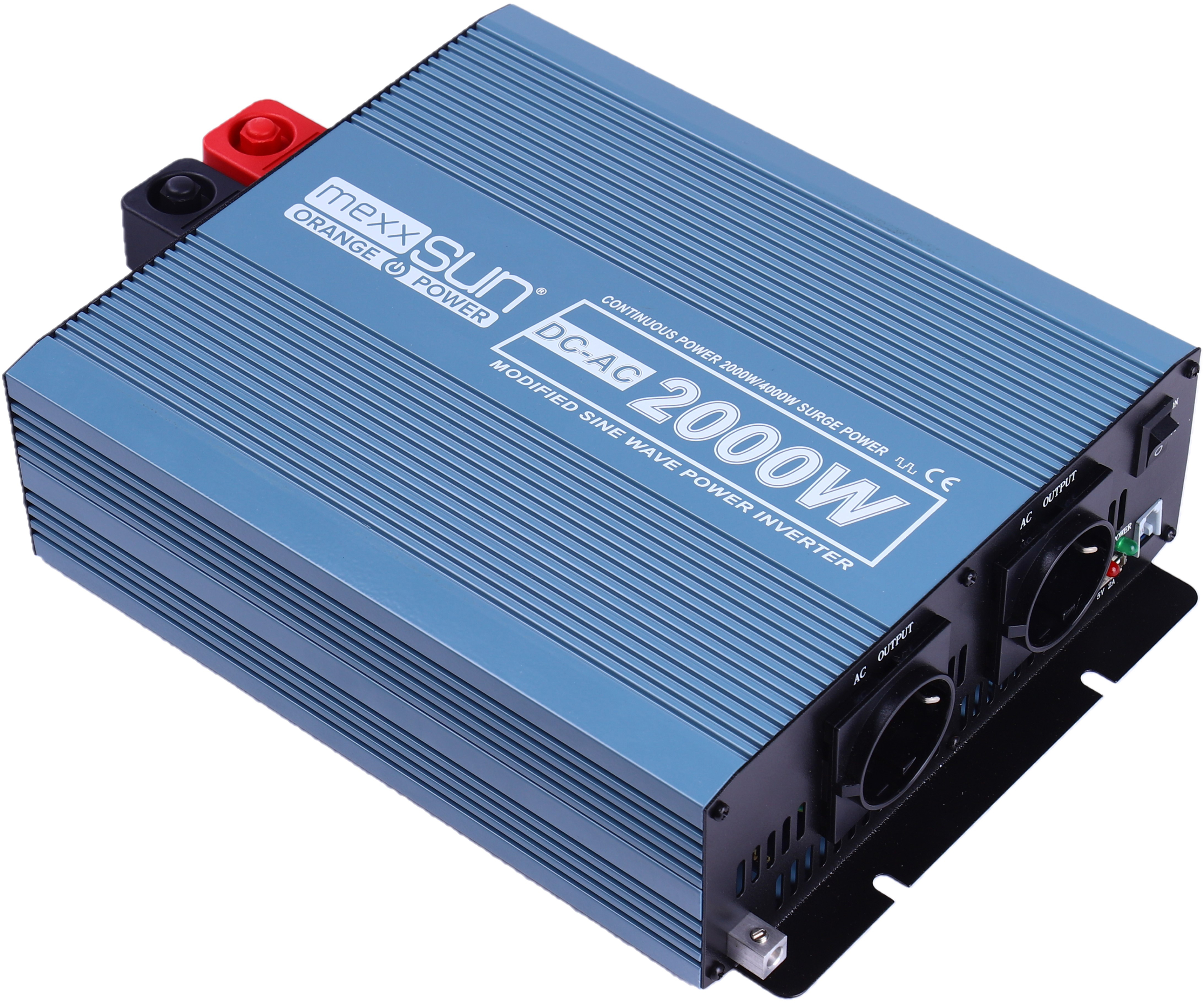 Інвертор напруги Mexxsun MXS-2000 12V з модифікованою синусоїдою, 2 універсальні розетки