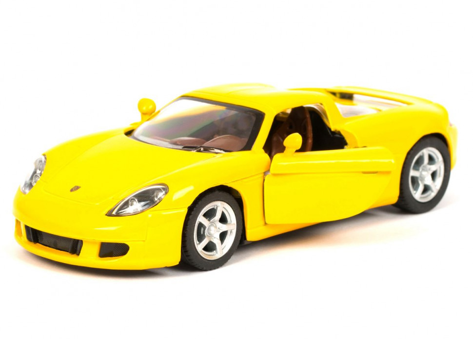 Колекційна модель Kinsmart Porsche Carrera GT KT5081W Yellow інерційна