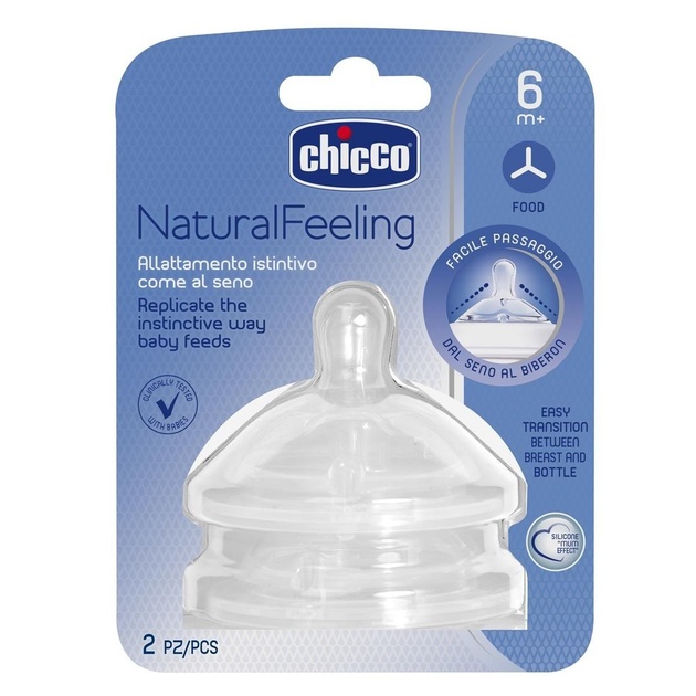 Соска Chicco Natural Feeling (STEP UP NEW) від 6 місяців для каш 2шт Chicco - купити в Україні