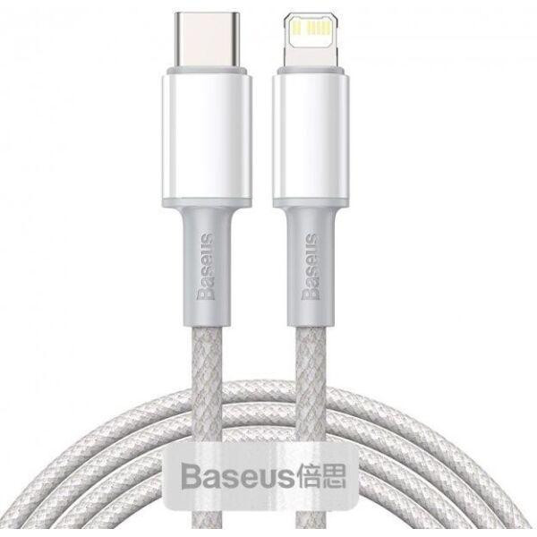 Дата-кабель Baseus High Density Braided Type-C (тато) - Lightning (тато) 2m White PD 20W CATLGD-A02
