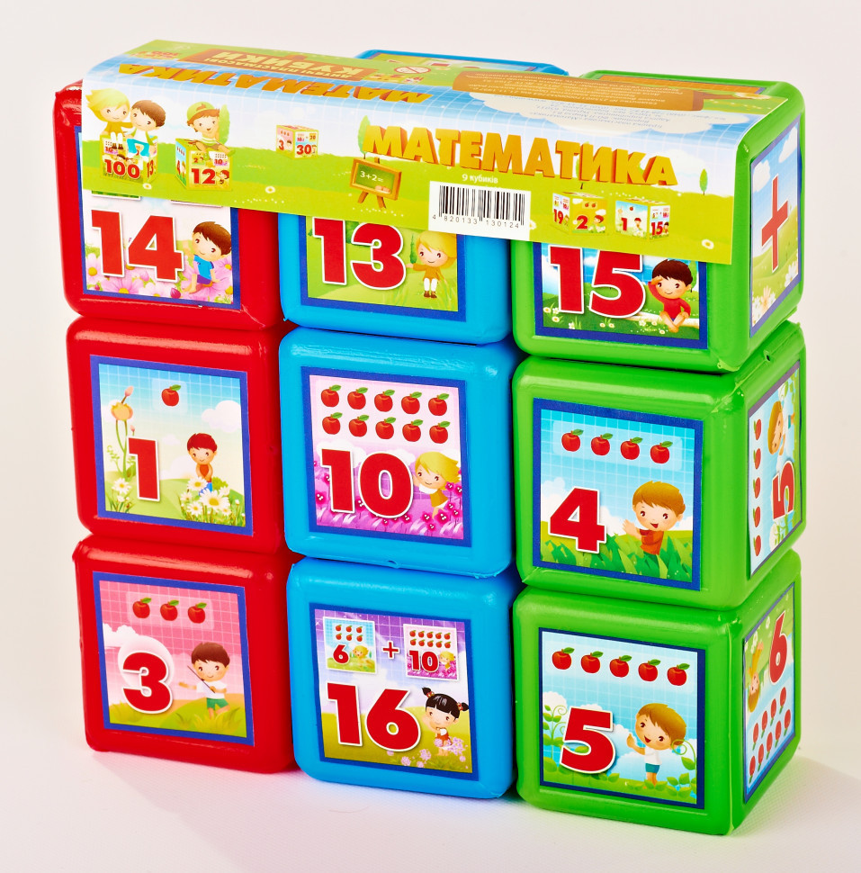 Ігрові кубики MToys 09051 Математика (9 штук)