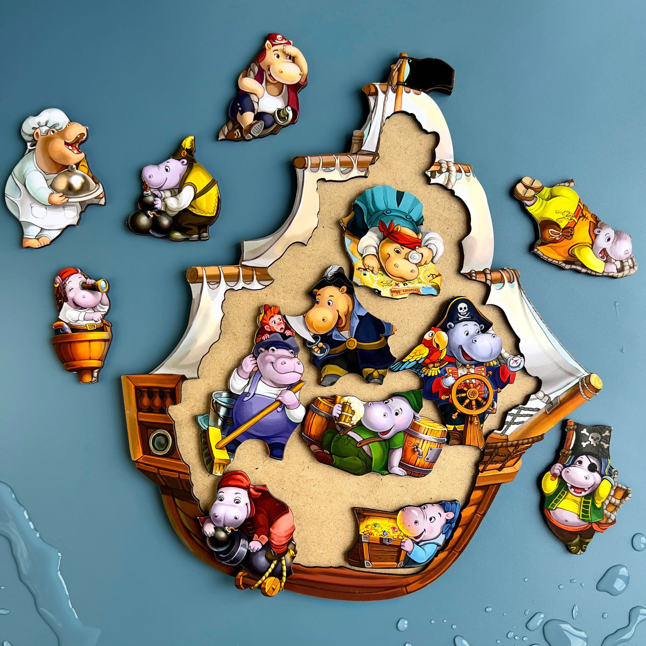 Пазл Ubumblebees PSD083 вкладиш: Бегемотики-пірати