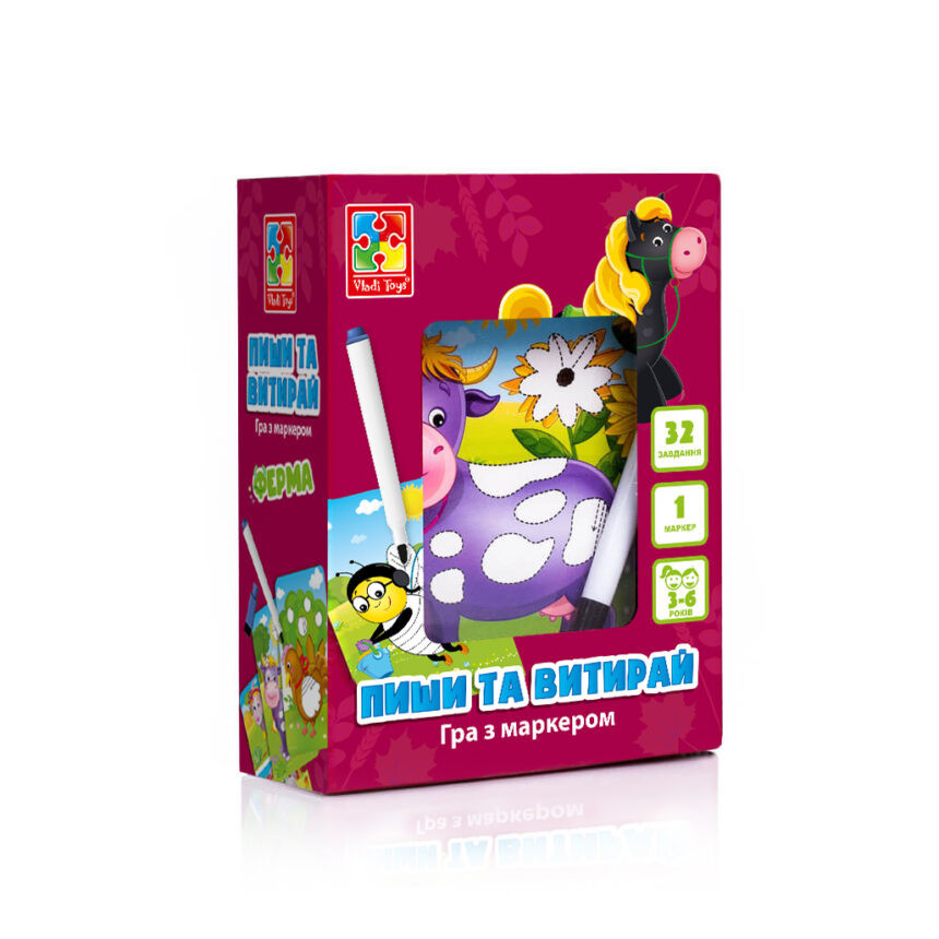 Настільна гра Vladi Toys VT5010-19 Пиши і витирай Ферма