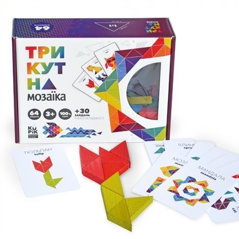 Розвиваюча іграшка для малюків Kupik 900194 Трикутна мозаїка 64 деталі