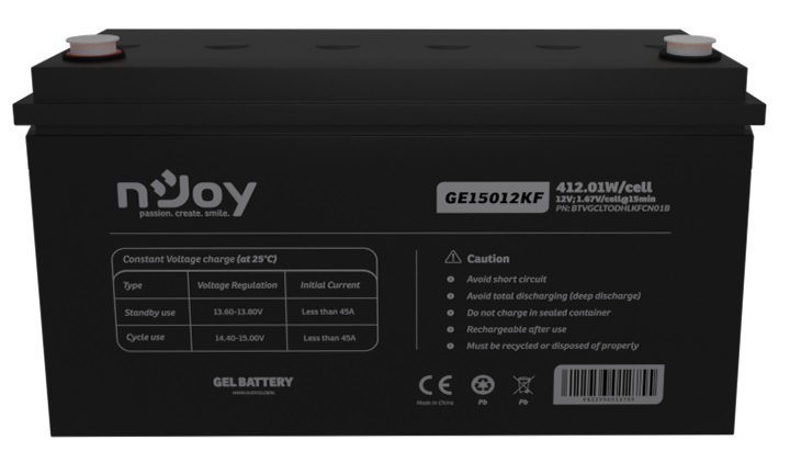Акумулятор для ДБЖ NJOY GE15012KF 12V (BTVGCLTODHLKFCN01B) Black NJOY - купити в Україні