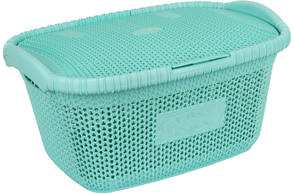 Кошик для білизни Violet House 1002 Віолетта Mint з кришкою 28 л