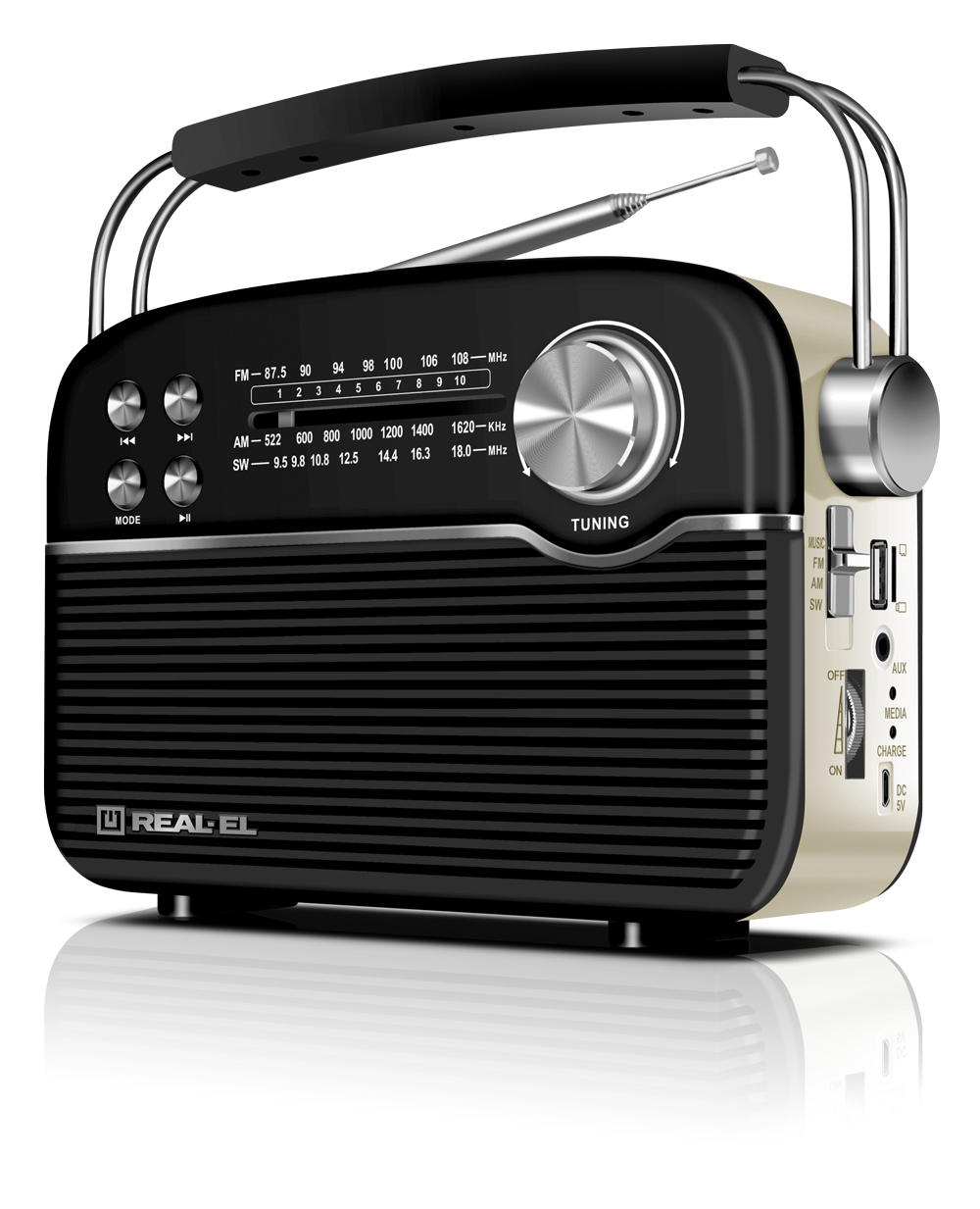 Радіоприймач REAL-EL X-545 Black (EL121800005)