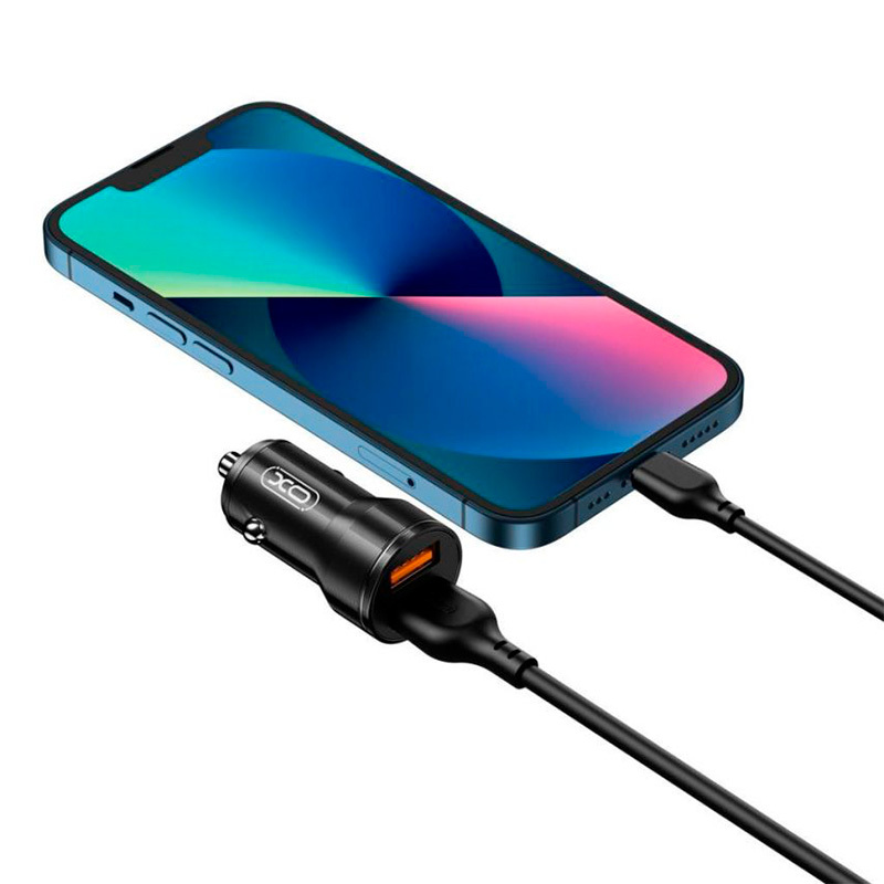 Автомобільний зарядний пристрій для телефона XO CC48 Black 2.4A/2 USB Fast charger + MicroUSB Cable XO - купити в Україні