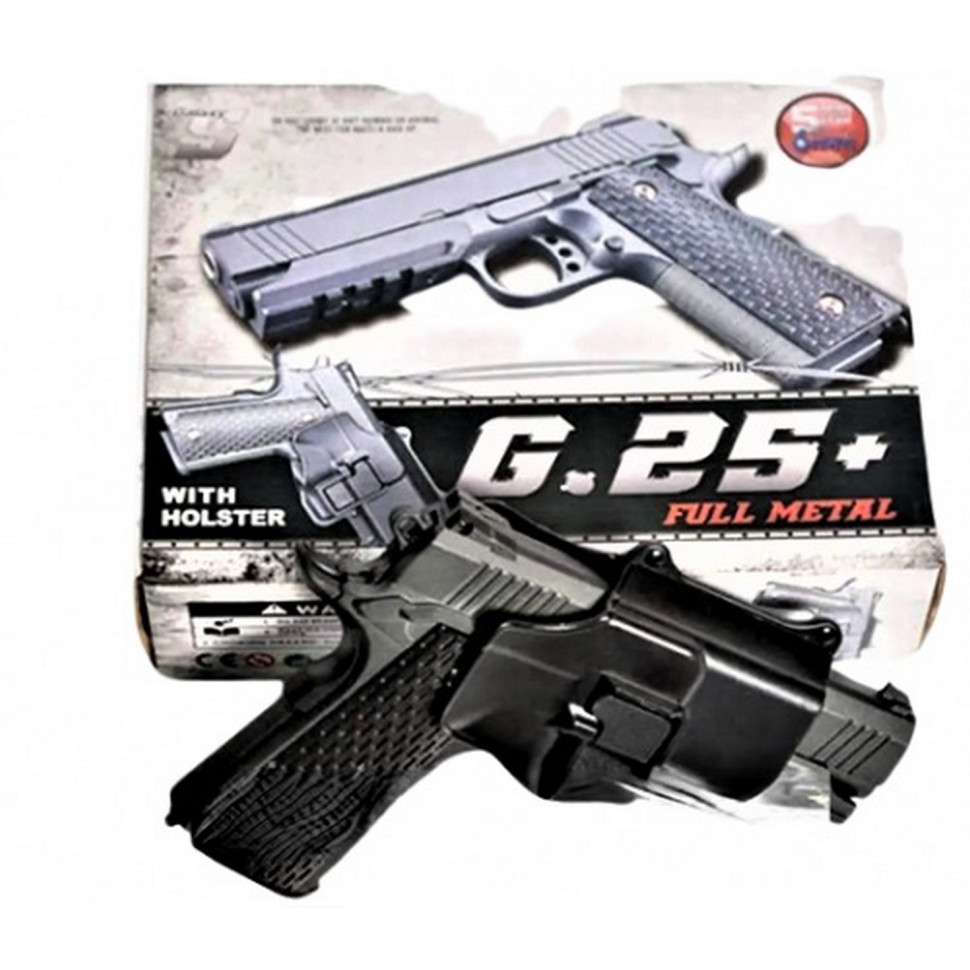 Іграшкова зброя Galaxy G25 + Black пістолет на кульках Colt 1911 Rail Galaxy - купити в Україні