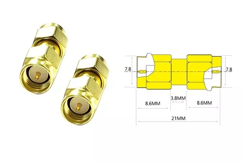 Перехідники кутові 135/45 для FPV та радіообладнання AMASS AMS-SMA-JKW45-M-RPF-X50 (SMA M - RP-SMA F) 50 шт