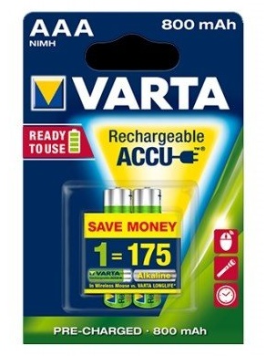 Акумулятор Varta AAA 800mAh NiMh 2шт PHONE POWER (58398101402)