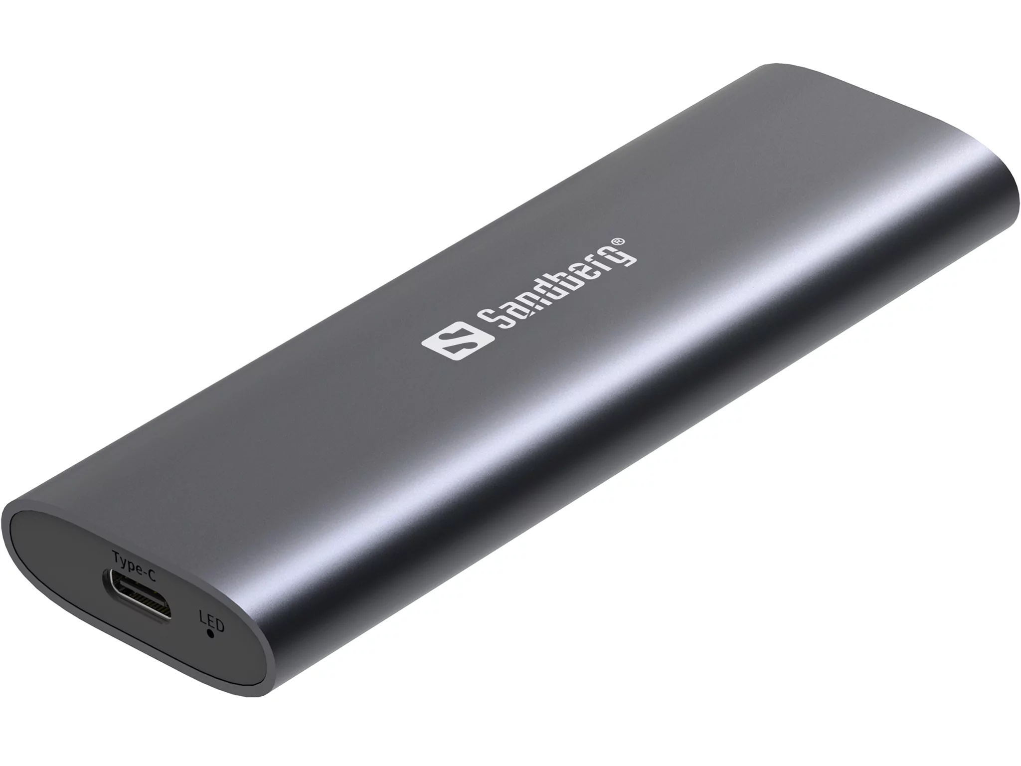 Зовнішня кишеня для диска Sandberg USB Type-C 3.2 Case для SSD (136-39) Gray