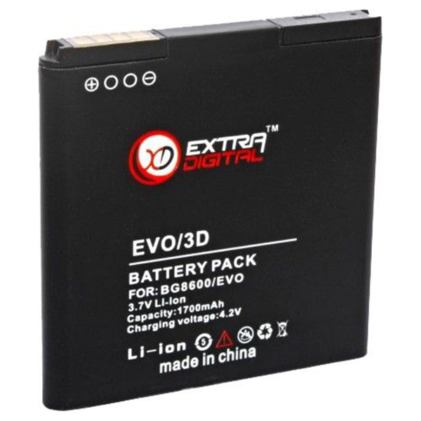 

Акумулятор HTC EVO 3D Extradigital 1600 mAh, BMH6205