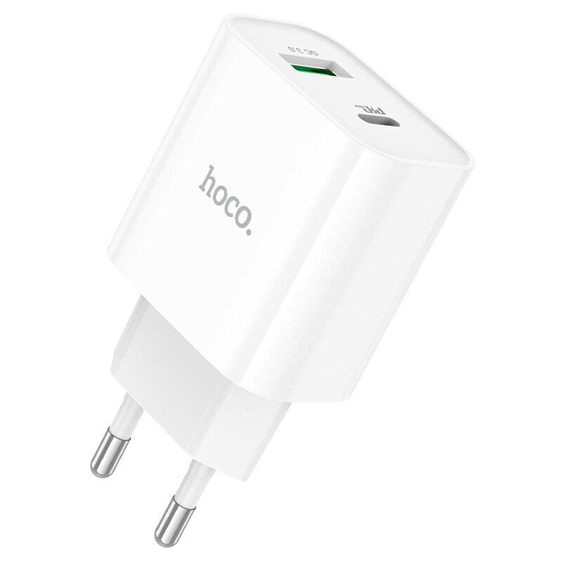 Адаптер живлення для телефона Hoco C80A Plus Rapido White PD20W+QC3.0